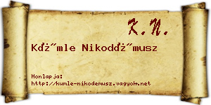 Kümle Nikodémusz névjegykártya